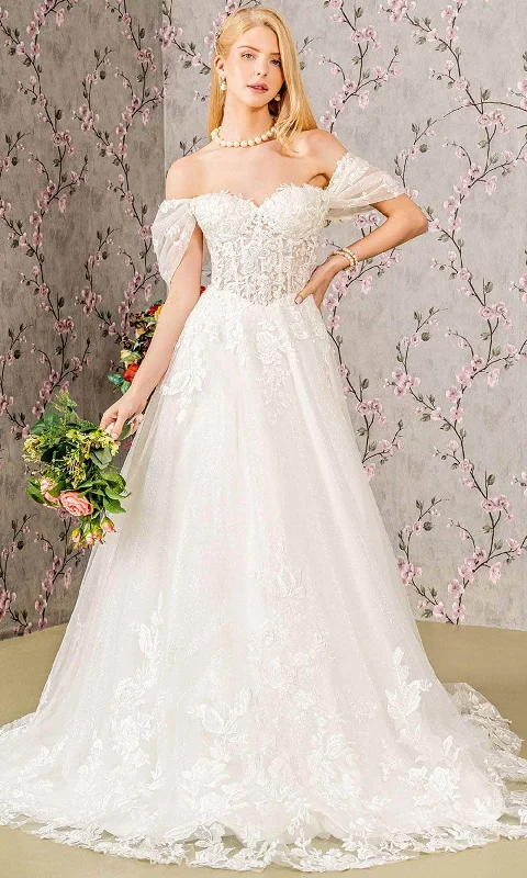 GLS by Gloria Bridal GL3480 - Embroidered Off-Shoulder Bridal Gown