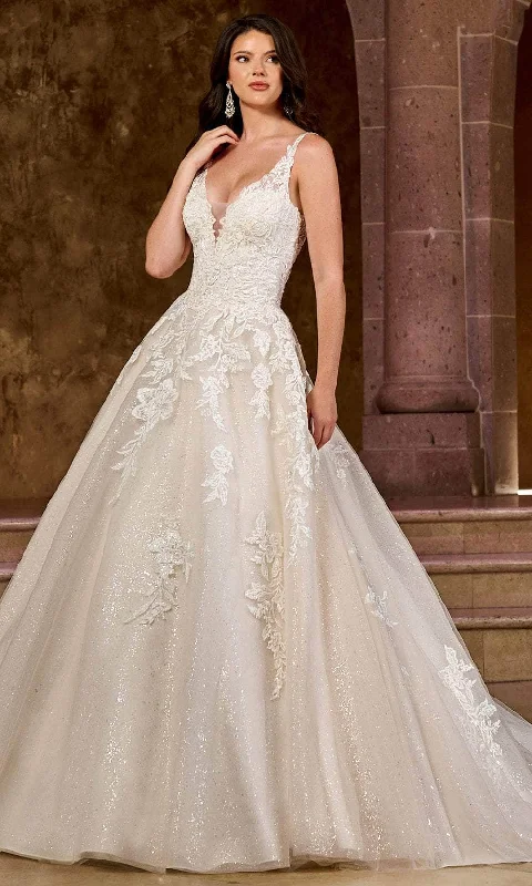 Rachel Allan RB5037 - Lace Appliqued A-Line Bridal Gown