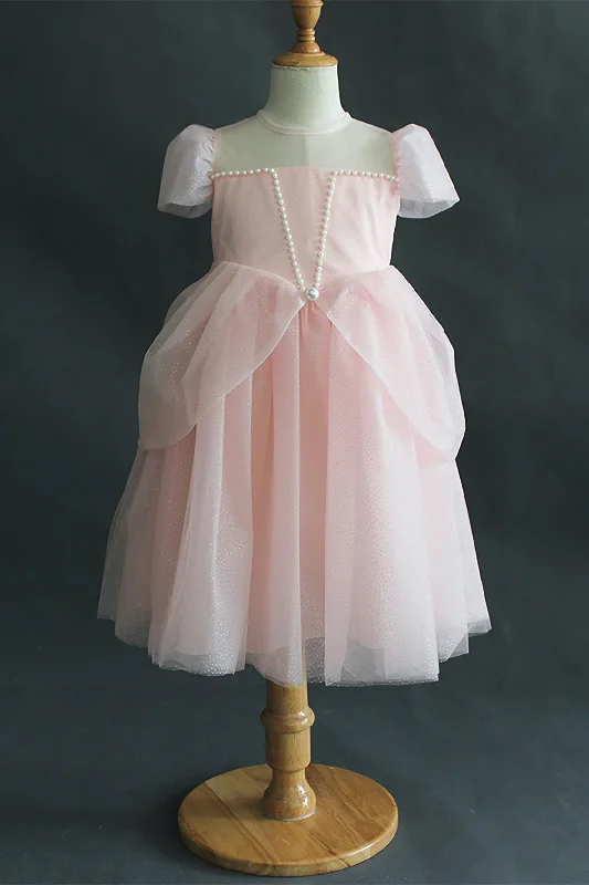 A-Line Knee Length Tulle Lace Flower Girl Dress CF0309