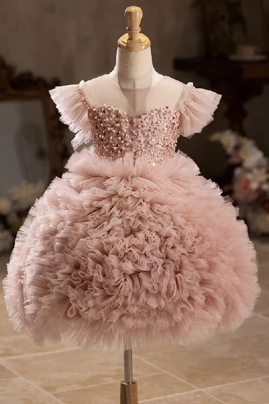 Girl's Fluffy Dress, Birthday Piano Performance Costume