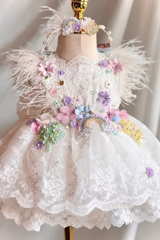 Lovely Ball Gown Flower Girl Dress With Flowers