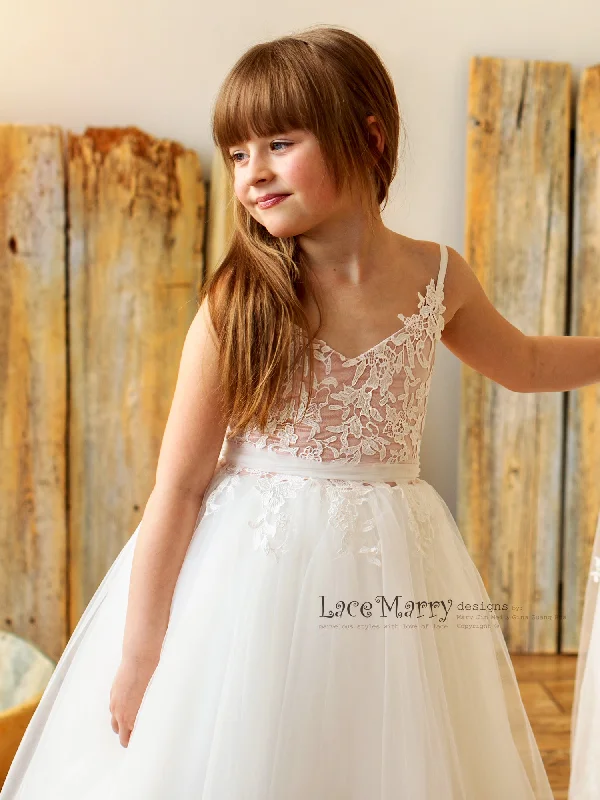 NINI / Blush & Ivory Flower Girl Dress