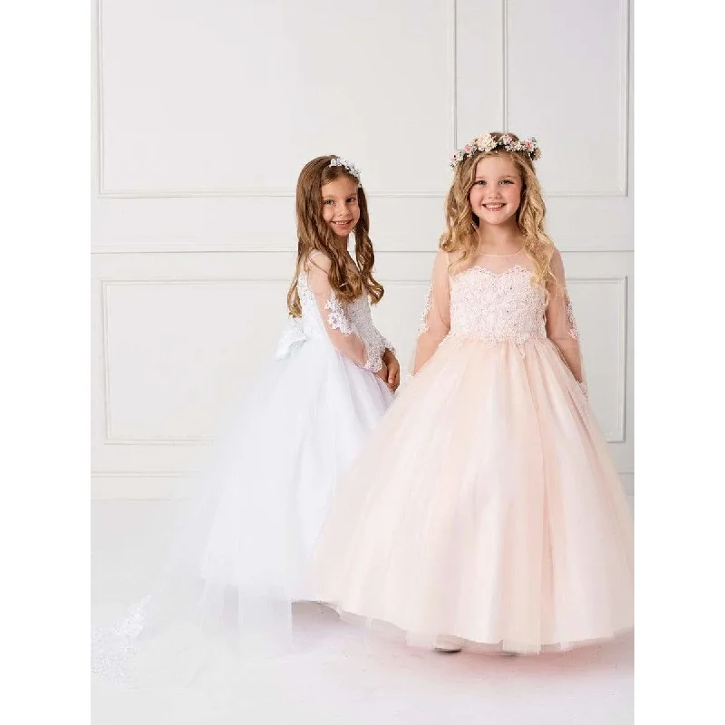 Stunning Glower Girl Dress with Lace Applique