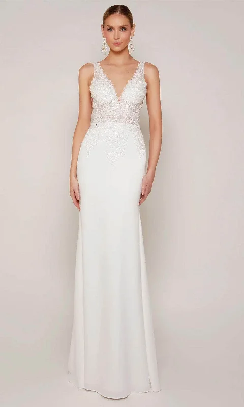 Alyce Paris 7097 - Embroidered V-Neck Wedding Gown