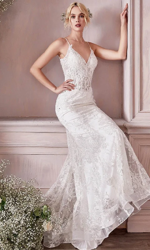 Cinderella Divine Bridal J825W - V-neck Bridal Gown