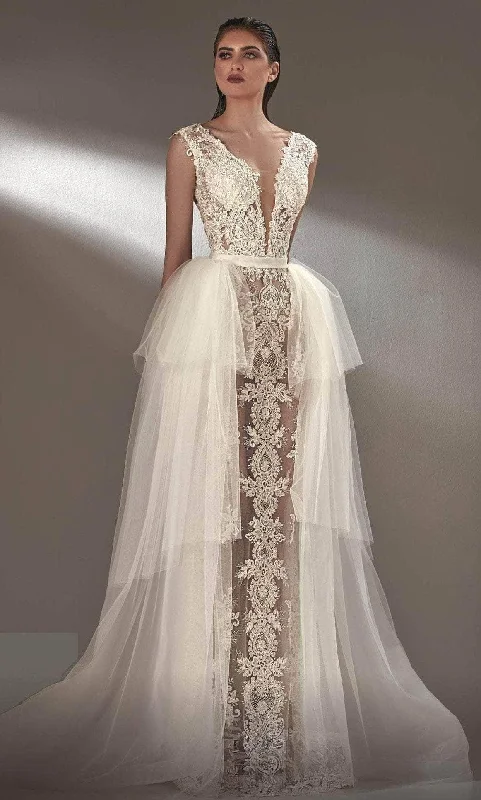 MNM COUTURE K3905 - Sleeveless Beaded Lace Bridal Dress