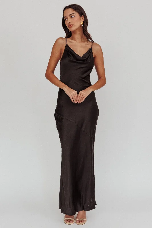 Noreen Cut-Out Back Maxi Dress Black