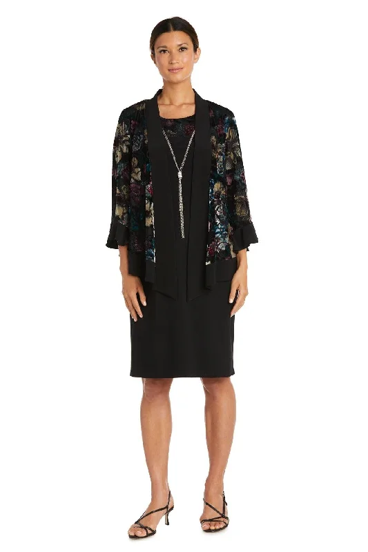 R&M Richards 7584P Short Floral Petite Jacket Dress