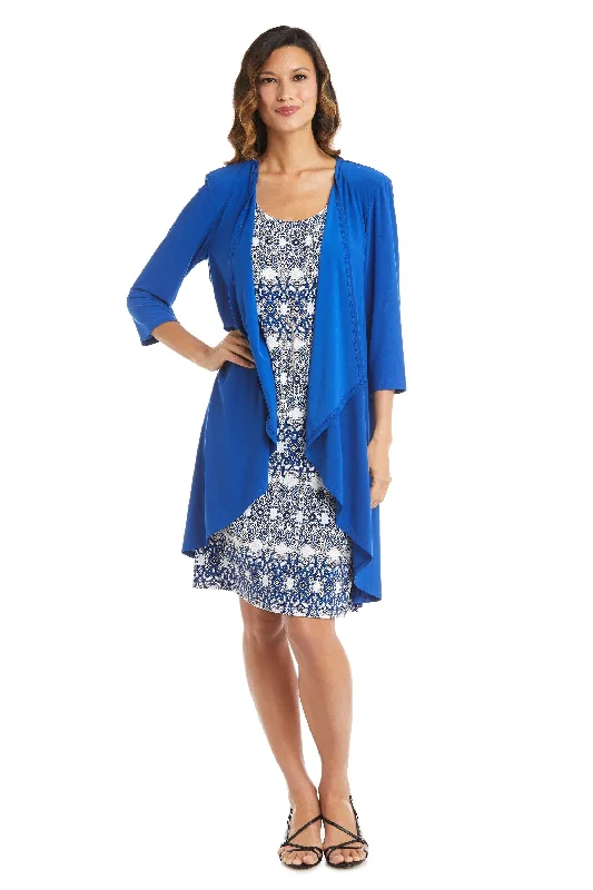 R&M Richards 7687P Short Print Jacket Petite Dress