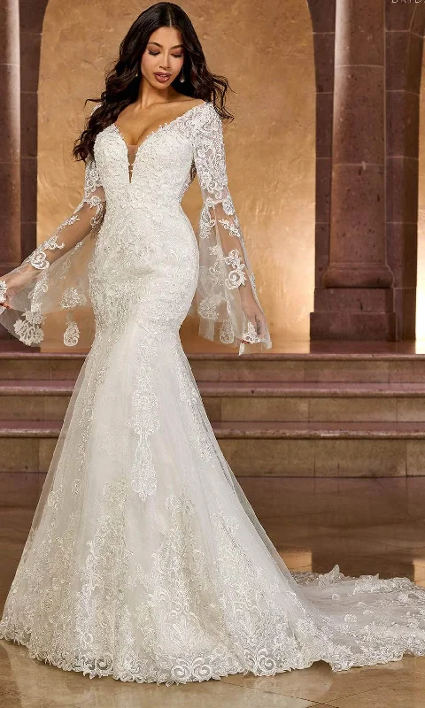 Rachel Allan RB4164 - Illusion Bell Sleeve Bridal Gown