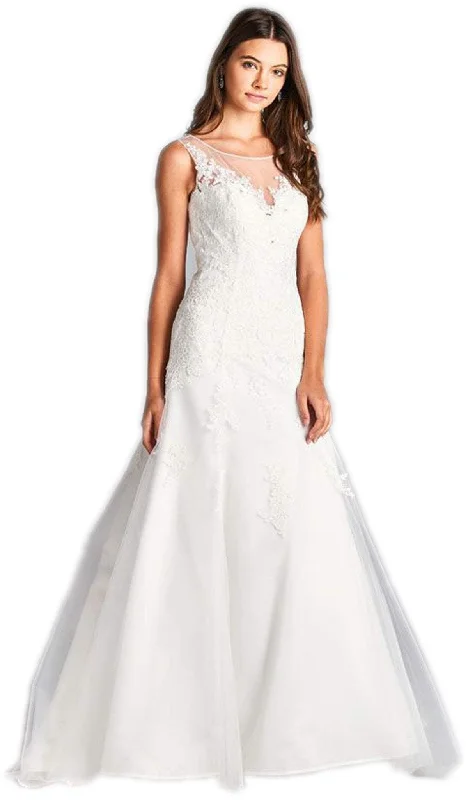 Trevi Collection - Lace Applique A-line Wedding Gown